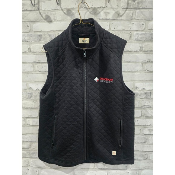 Marine Layer Other - Marine Layer Full Zip Quilted Vest Men XL Quadrant Strategies Embroidered Casual